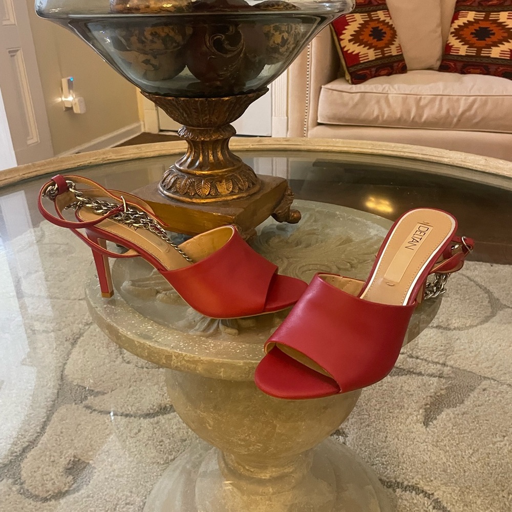 Nina Red Open-Toe Heels